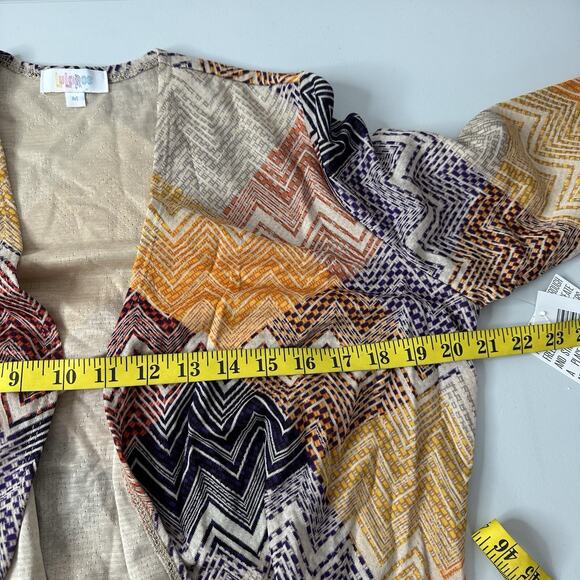 Lularoe Sarah Duster Sweater Womens Medium Multicolor Open Woven Geometric - Picture 11 of 13